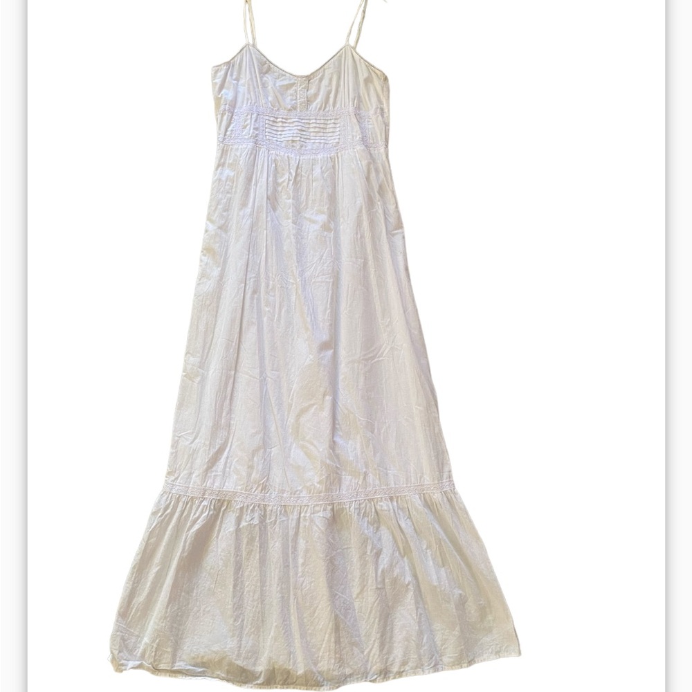 Nordstrom White Poplin Tiered Comfy Cotton Summer Dress with Adjustable Straps … - Picture 5 of 14